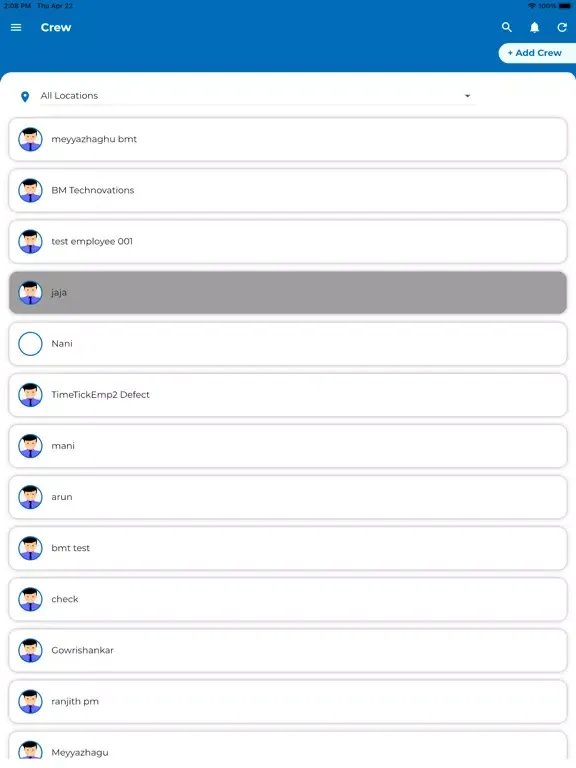 TimeTick Admin iPad  स्क्रीनशॉट