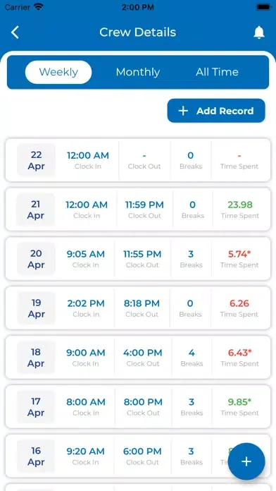 TimeTick Admin स्क्रीनशॉट