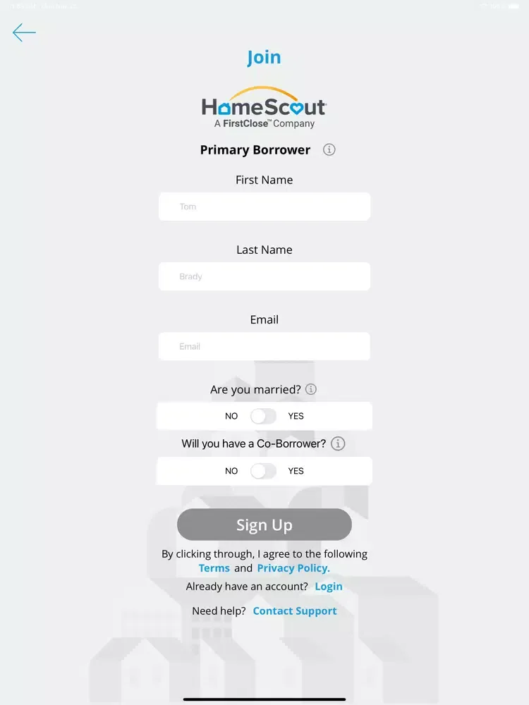 Tangkapan layar HomeScout Mobile iPad 