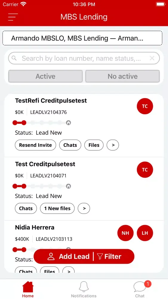Screenshot di MBS Lending