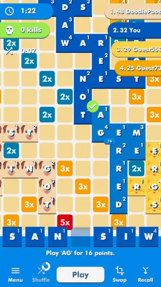 Capturas de tela do Wordwars.io