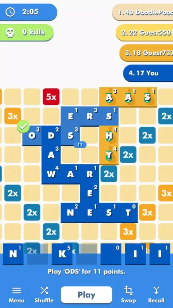 Capturas de tela do Wordwars.io