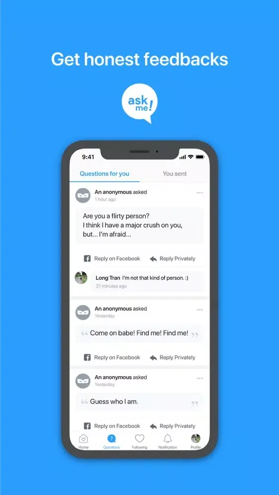 Ask Me - anonymously سکرین شاٹس
