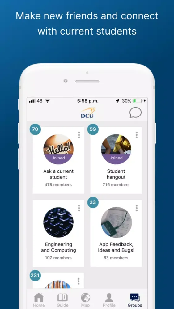 DCU CampusConnect Ekran Görüntüleri
