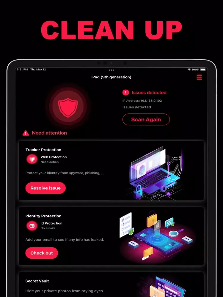 تصاویر Mobile Security & Cleaner iPad 