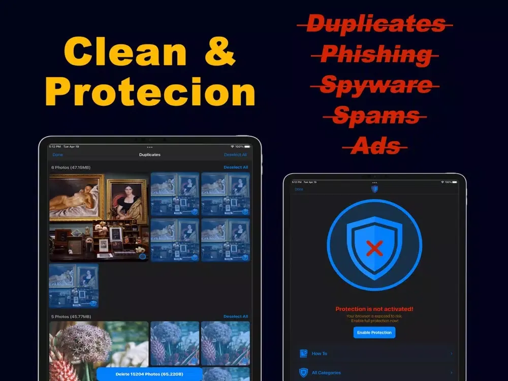 Скриншоты Phone Cleaner Protection iPad 