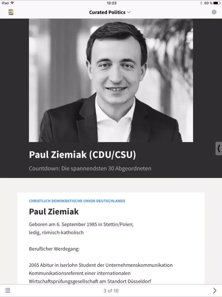 Скриншоты Curated Politics iPad 