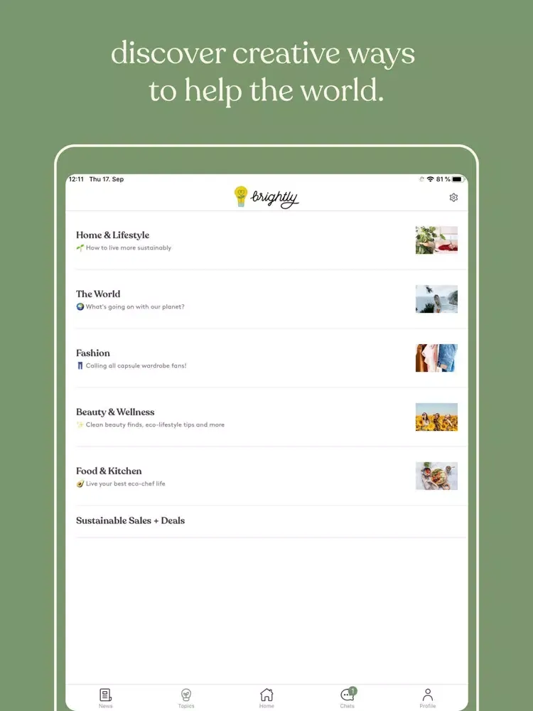 Brightly: Eco Community iPad 應用截圖