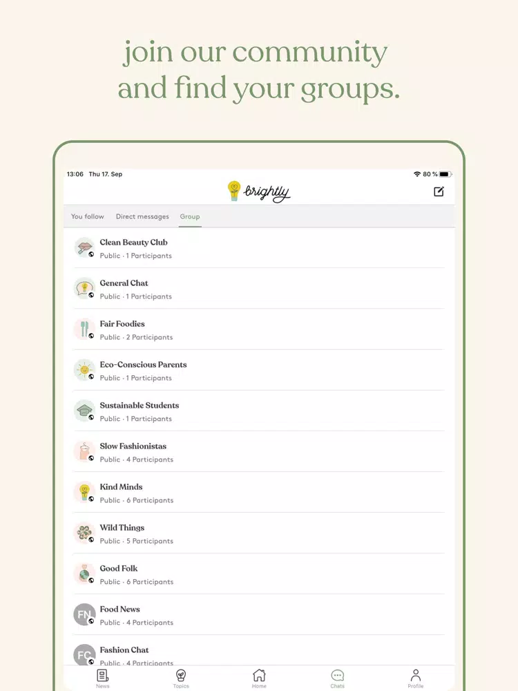 Zrzuty ekranu Brightly: Eco Community iPad 