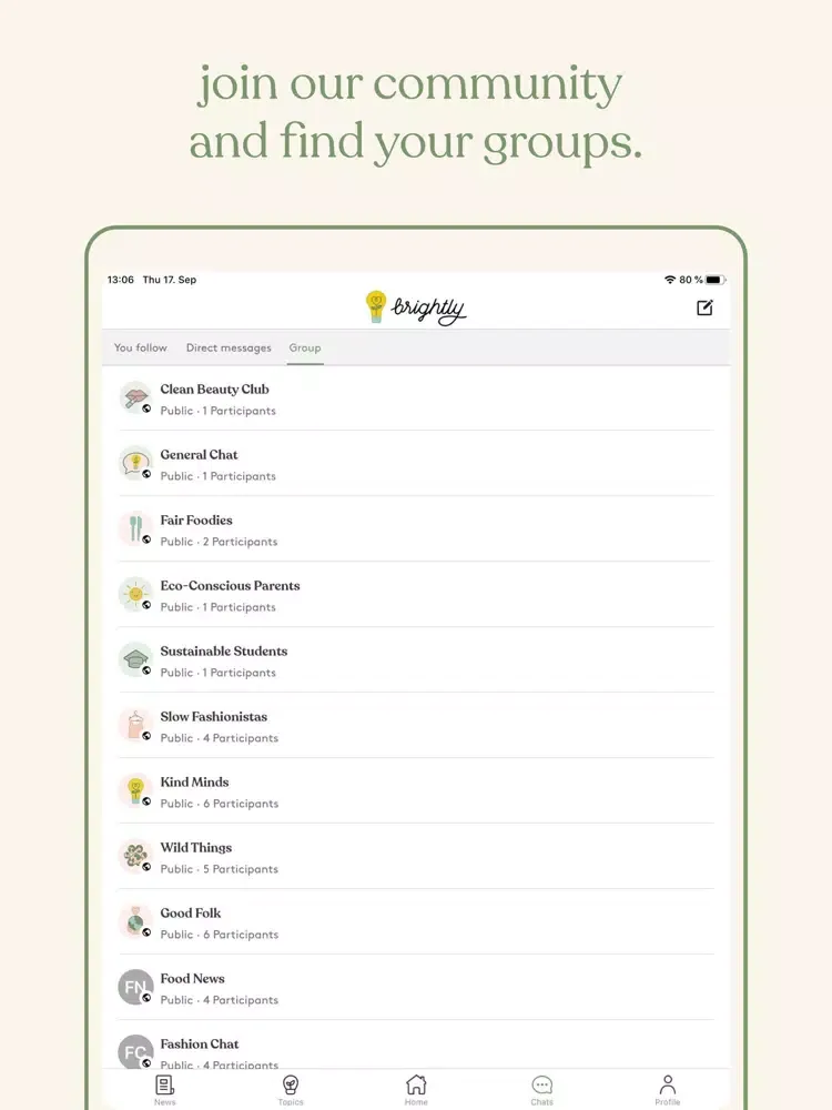 Brightly: Eco Community iPad 應用截圖