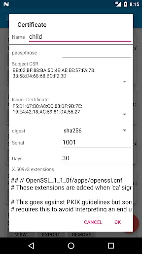 تصاویر Dory - Certificate (RSA/CSR/x5