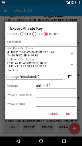 تصاویر Dory - Certificate (RSA/CSR/x5