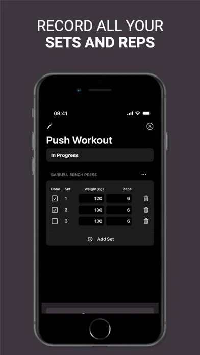 Set & Rep Counter Workout Log Screenshots