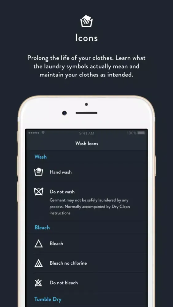 Tangkapan skrin Washguide - Save laundry tags & learn wash symbols