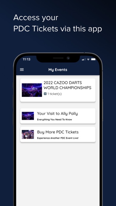 Zrzuty ekranu PDC Tickets