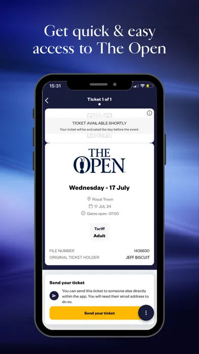 Tangkapan layar The Open Tickets