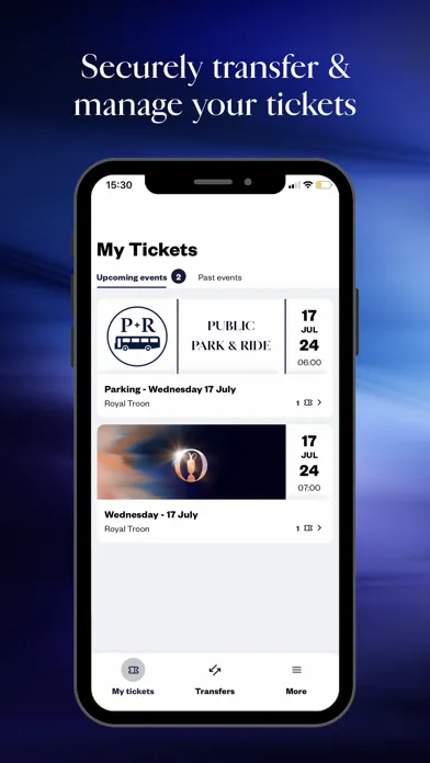 Tangkapan layar The Open Tickets
