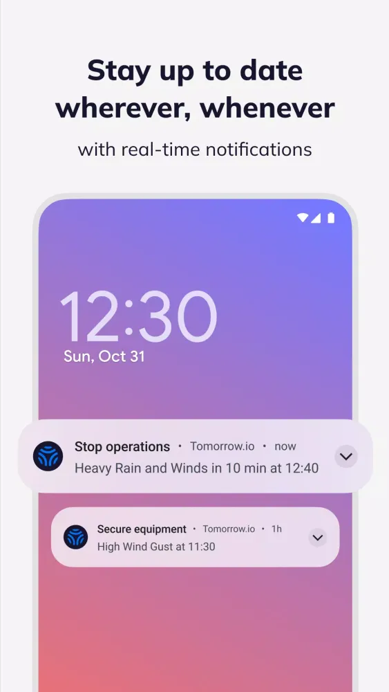 Tangkapan skrin Tomorrow.io Business