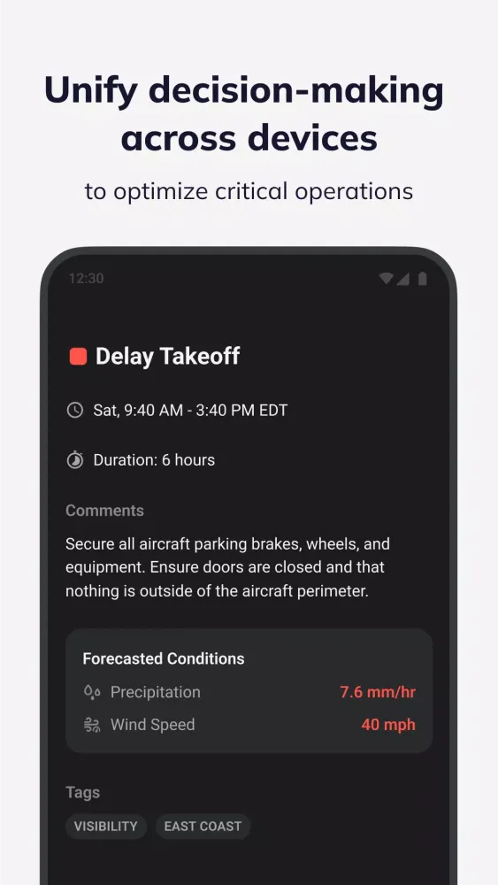 Tangkapan skrin Tomorrow.io Business