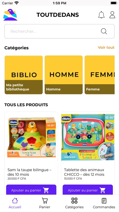 Tangkapan skrin TOUT DEDANS