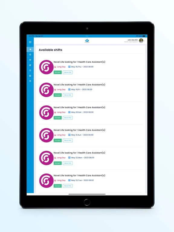 Tangkapan skrin Careline Solutions iPad 
