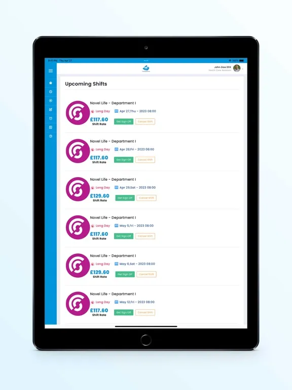 Tangkapan skrin Careline Solutions iPad 
