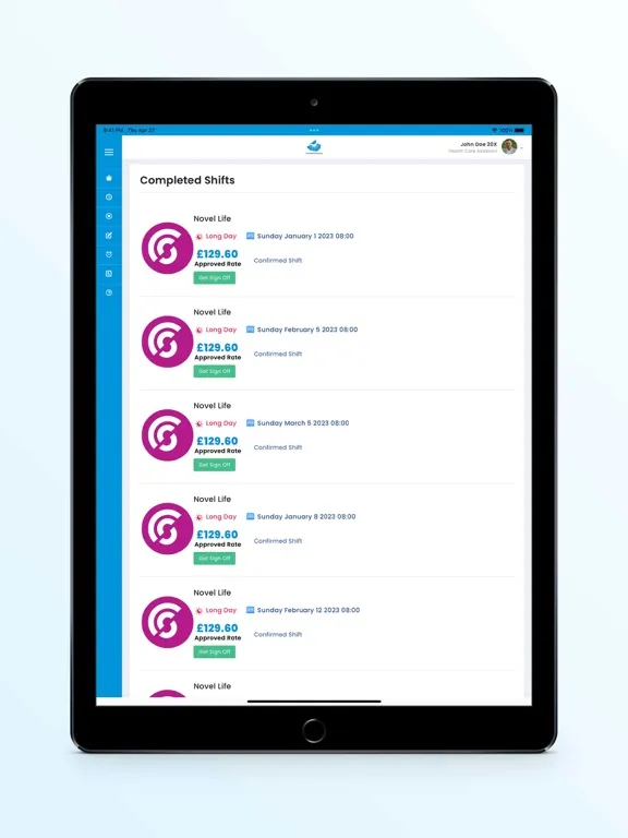 Tangkapan skrin Careline Solutions iPad 