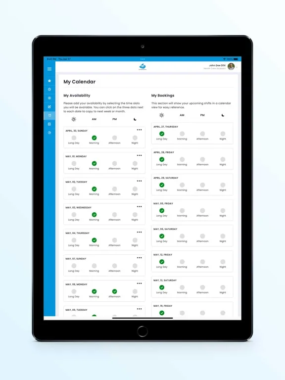 Tangkapan skrin Careline Solutions iPad 