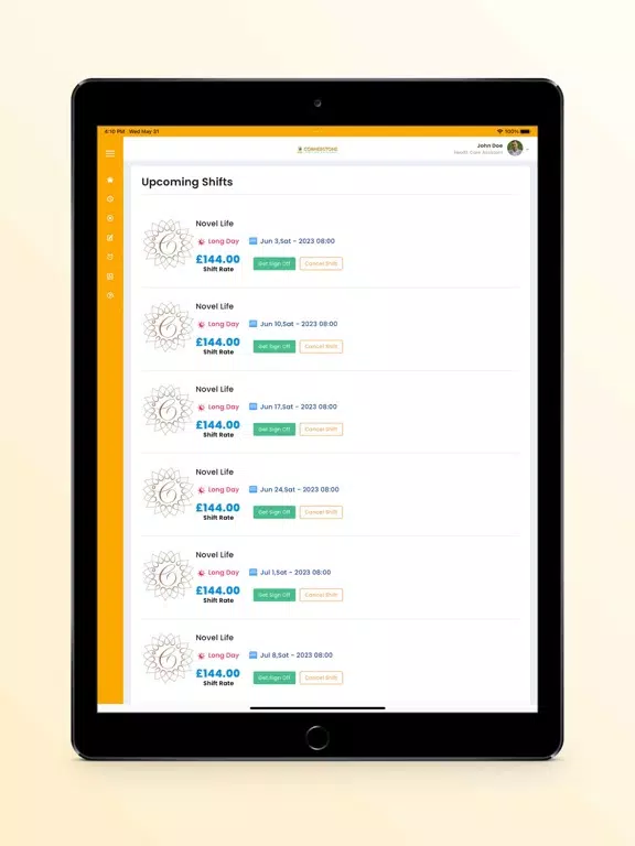 Tangkapan layar Cornerstone Staffing Solutions iPad 