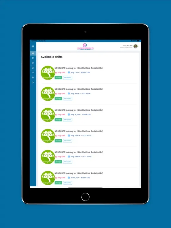 Halle Healthcare iPad  Screenshots