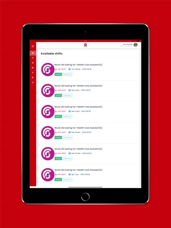 Screenshot di VCare Professionals iPad 