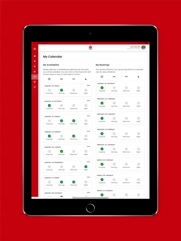 Screenshot di VCare Professionals iPad 
