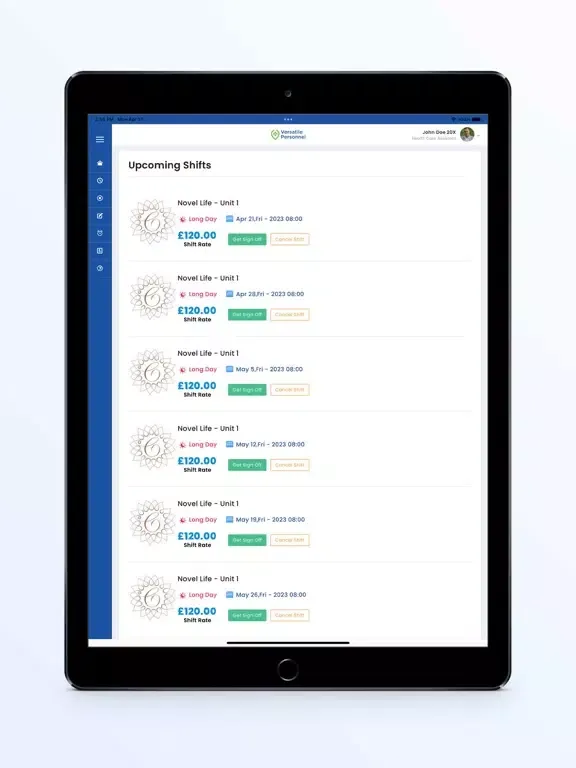 Versatile Personnel iPad  স্ক্রিনশট