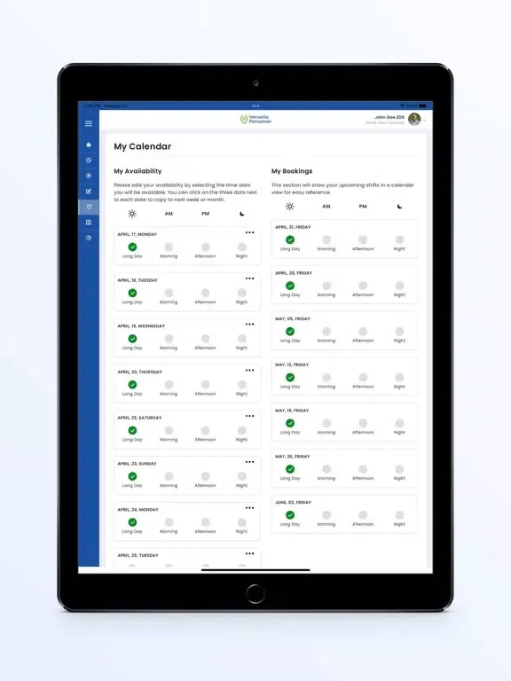 Versatile Personnel iPad  স্ক্রিনশট
