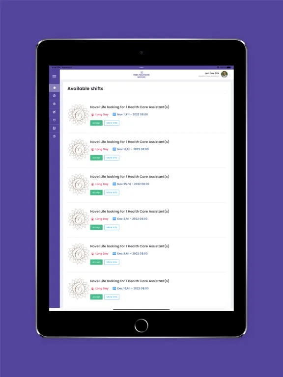 Скриншоты Wema Healthcare Services iPad 