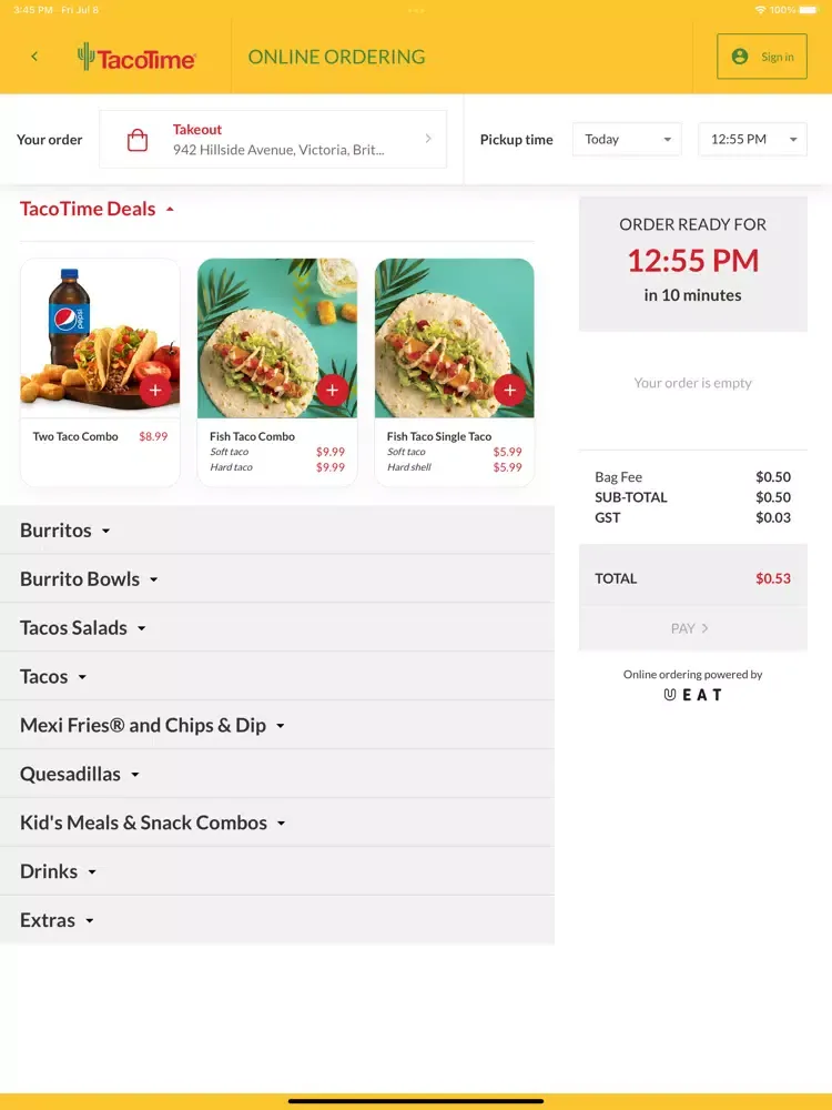 تصاویر TacoTime Canada iPad 