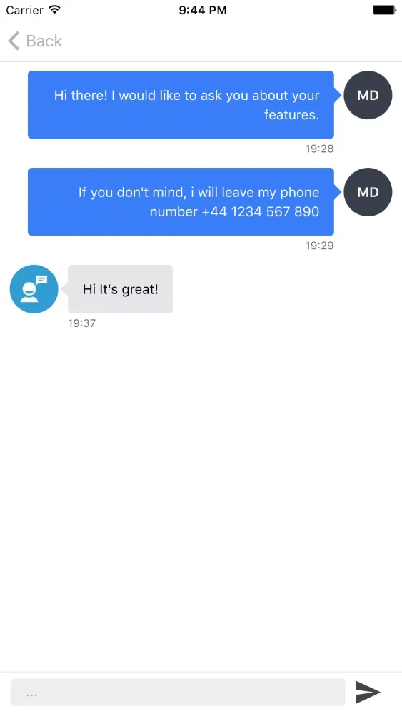 Captures d'écran de UserEngage - Live Chat App