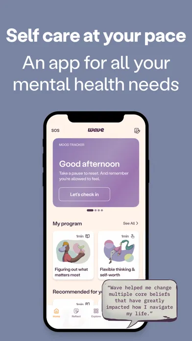 Скриншоты Wave: Mental Health Coaching