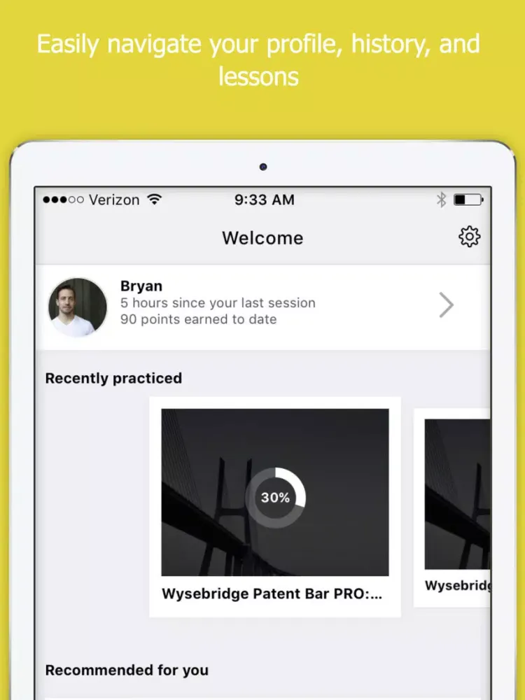 Ảnh chụp màn hình của Wysebridge Patent Bar Review iPad 