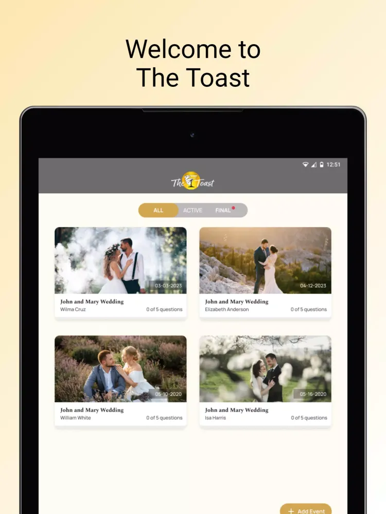 Tangkapan skrin The Toast