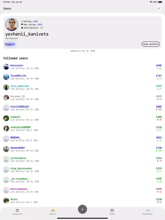 Screenshot di algois.me: Coding Contests iPad