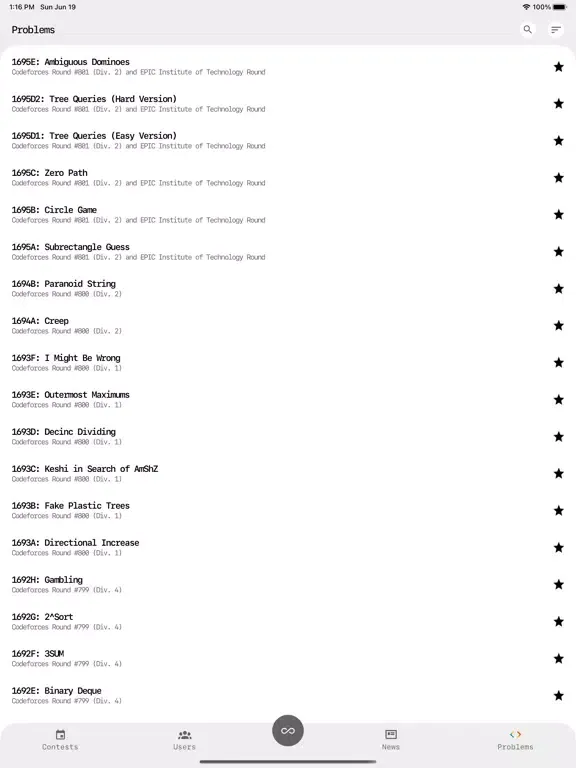 Screenshot di algois.me: Coding Contests iPad