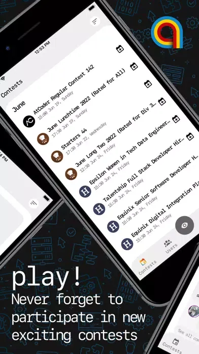 Screenshot di algois.me: Coding Contests