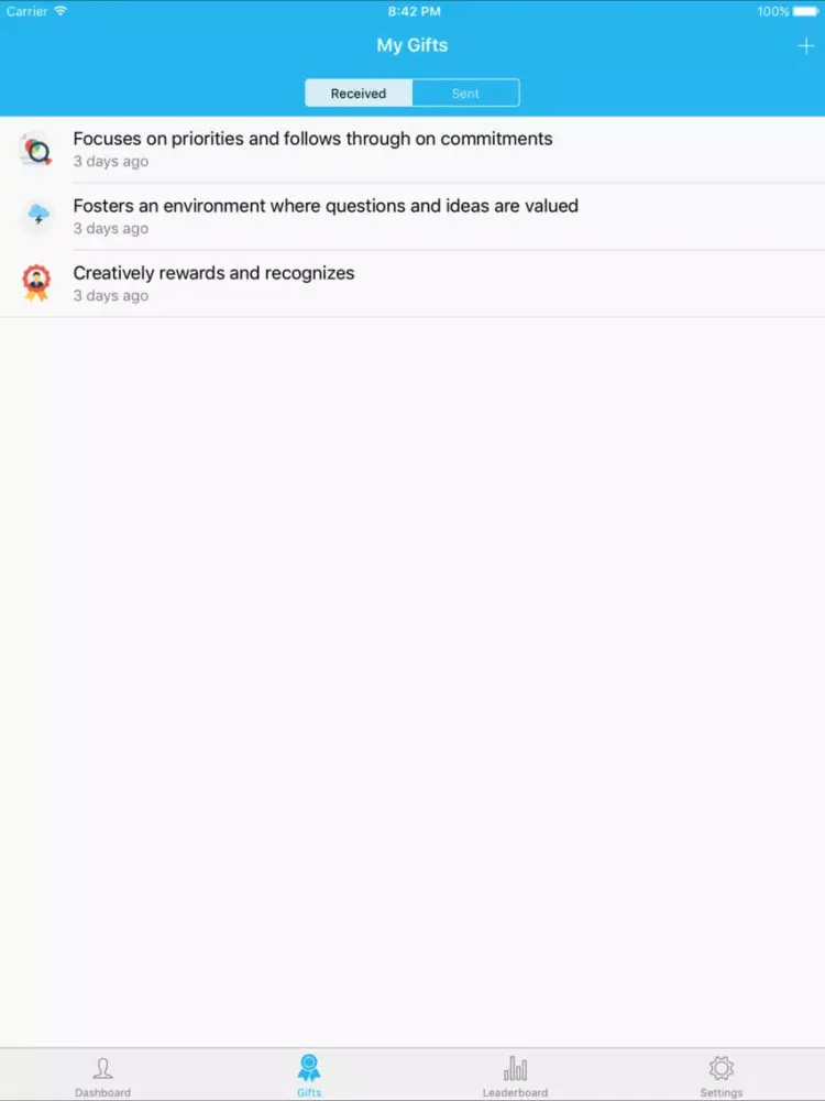 Gift Feedback iPad  스크린샷