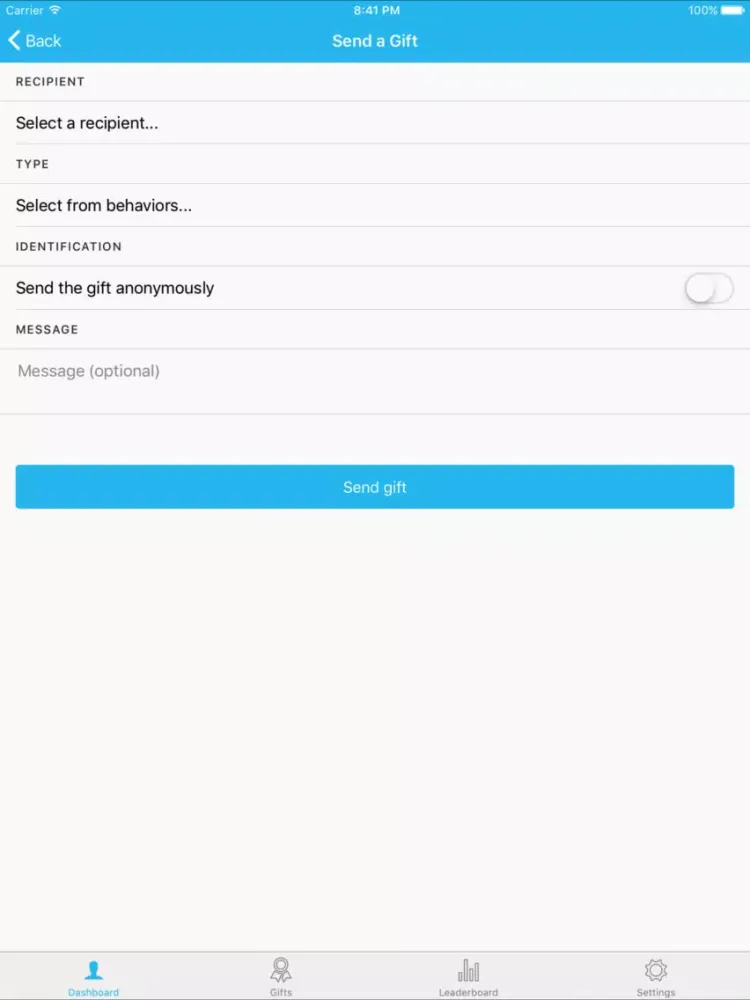 Gift Feedback iPad  스크린샷
