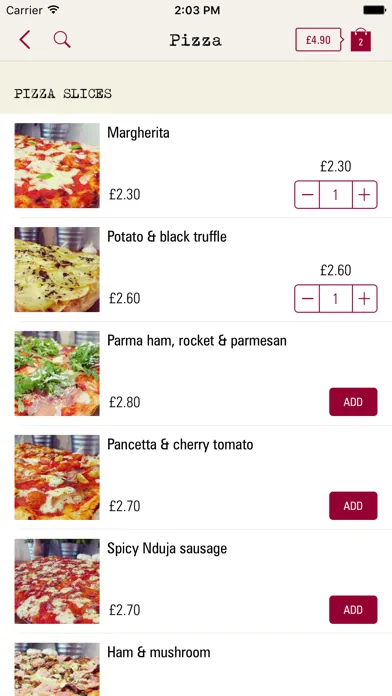 Capturas de pantalla de MySlice Pizza