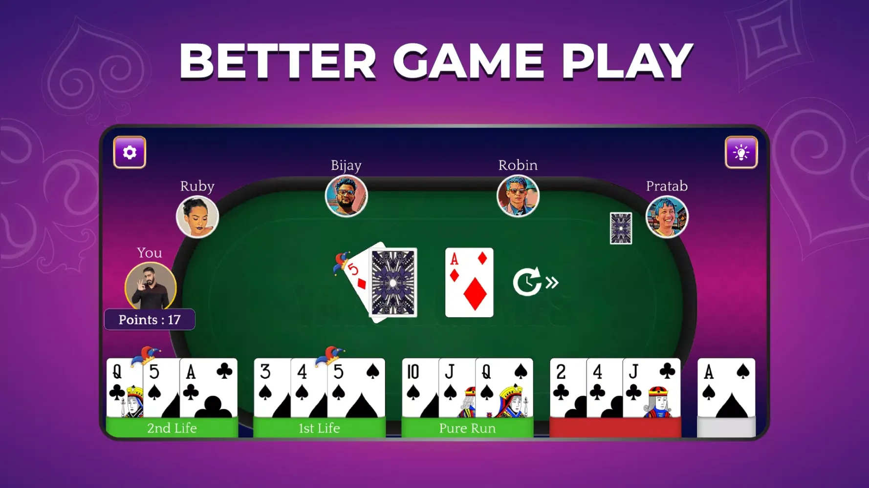 Capturas de tela do Rummy