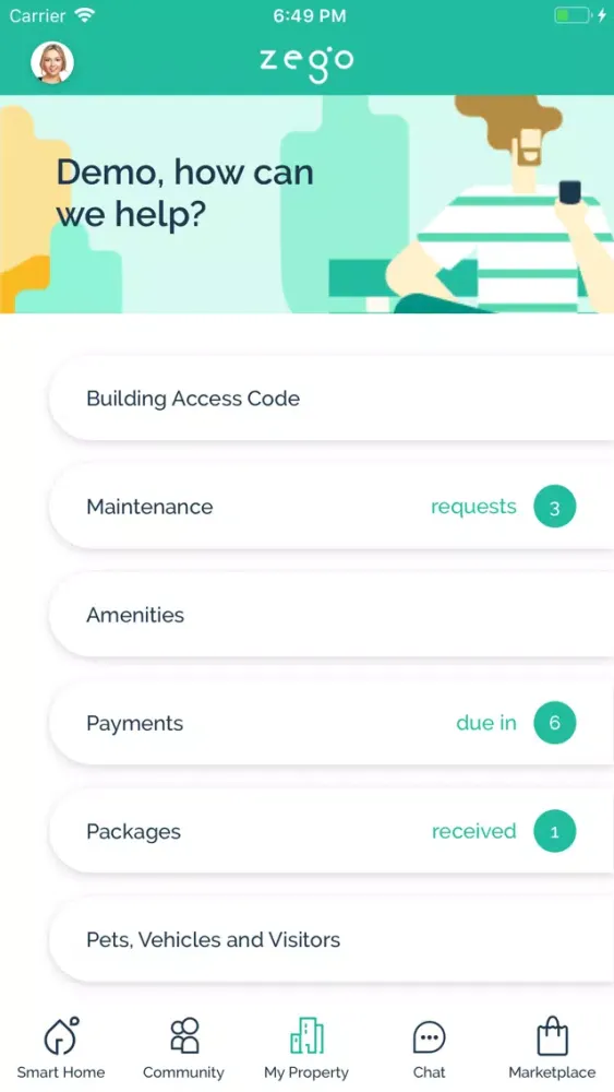 Zego Resident App Screenshots