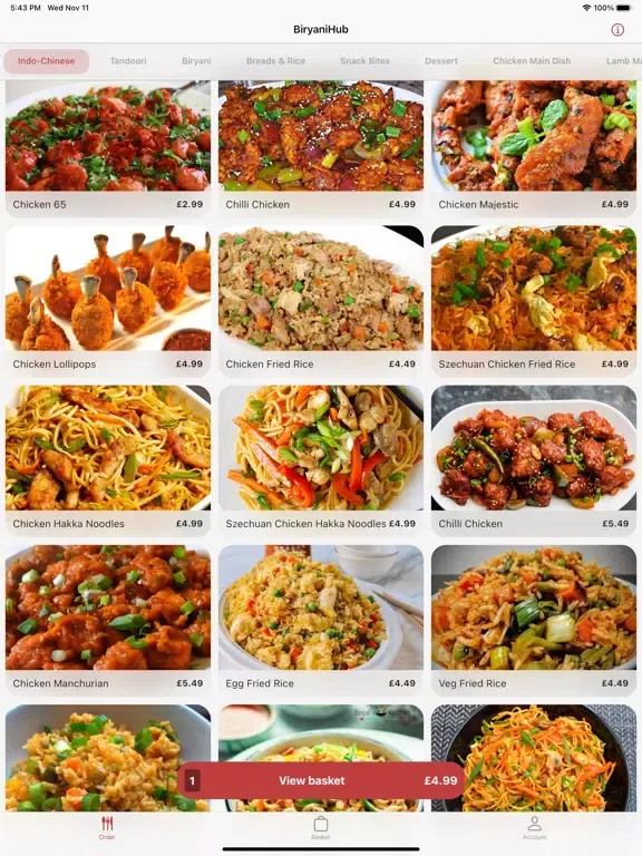 Tangkapan skrin Biryani Hub iPad 