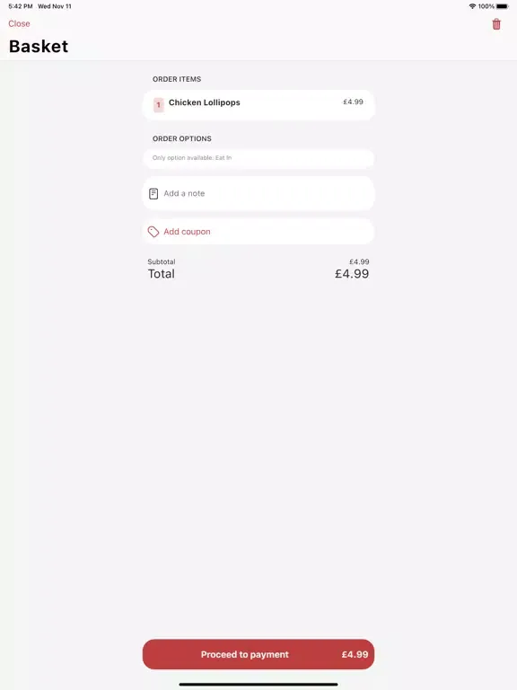 Tangkapan skrin Biryani Hub iPad 